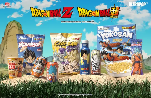 ULTRAPOP officially licensed Dragon Ball drinks and snacks selection