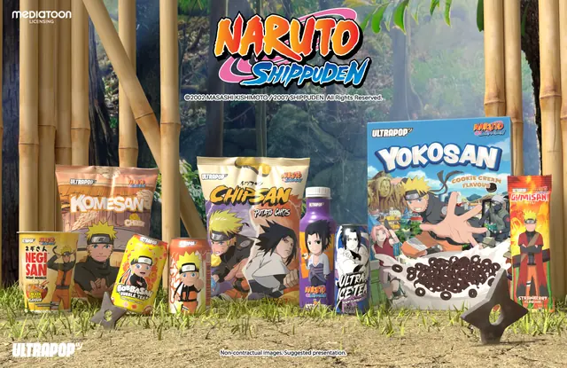 ULTRAPOP officially licensed Naruto Shippuden drinks and snacks selection