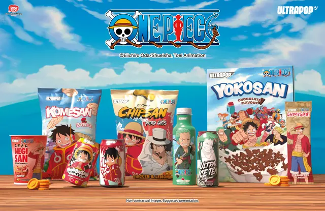 ULTRAPOP officially licensed One Piece drinks and snacks selection